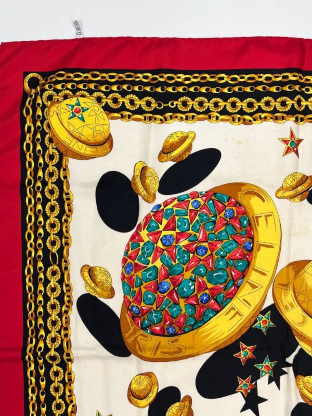 Celine Large Scarf Silk Multicolor Vintage - Picture 2 of 16